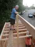 This walkway was key for installing the rafters along the 2×6 Ridge Beam